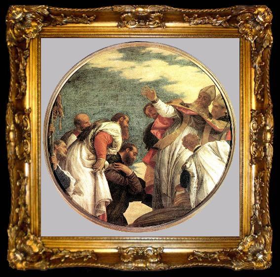 framed  VERONESE (Paolo Caliari) The People of Myra Welcoming St. Nicholas, ta009-2
